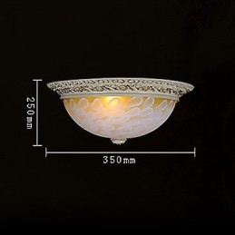 Plafonnier blanc à motifs en verre, résine, sculpture dorée, style européen classique
