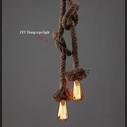 1 lampe suspendue créative en corde de chanvre à faire soi-même
