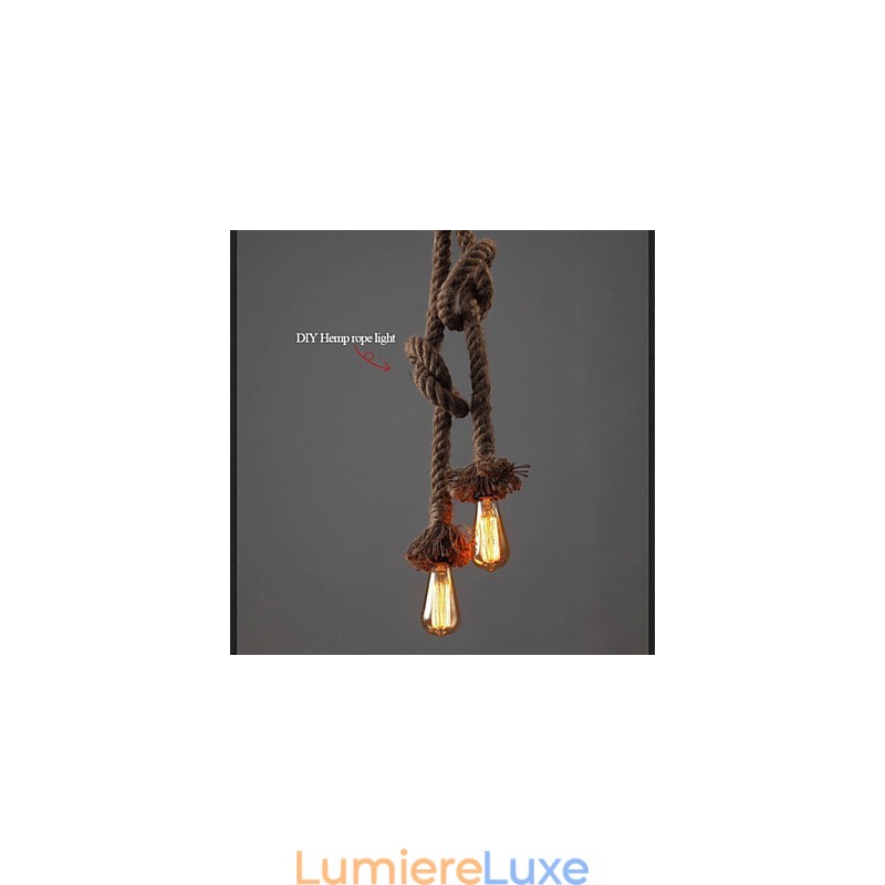 1 lampe suspendue créative en corde de chanvre à faire soi-même
