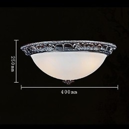 Plafonnier en verre, résine, argent, sculpture, style rétro européen classique