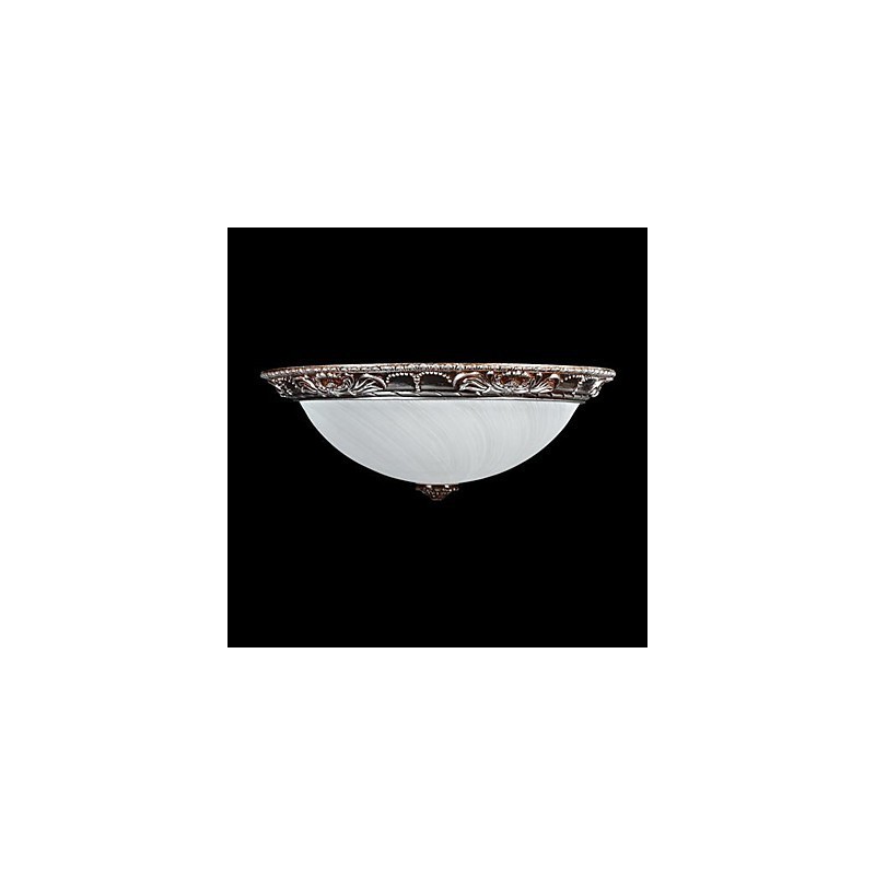 Plafonnier en verre, résine, argent, sculpture, style rétro européen classique