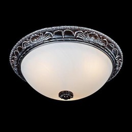 Plafonnier en verre, résine, argent, sculpture, style rétro européen classique