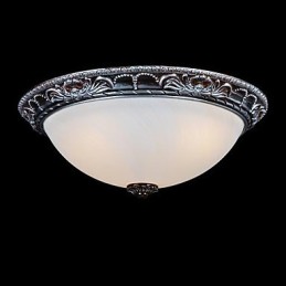Plafonnier en verre, résine, argent, sculpture, style rétro européen classique