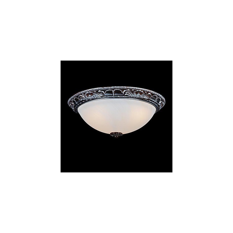 Plafonnier en verre, résine, argent, sculpture, style rétro européen classique