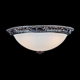 Plafonnier en verre, résine, argent, sculpture, style rétro européen classique