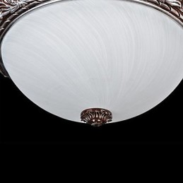 Plafonnier en verre, résine, argent, sculpture, style rétro européen classique