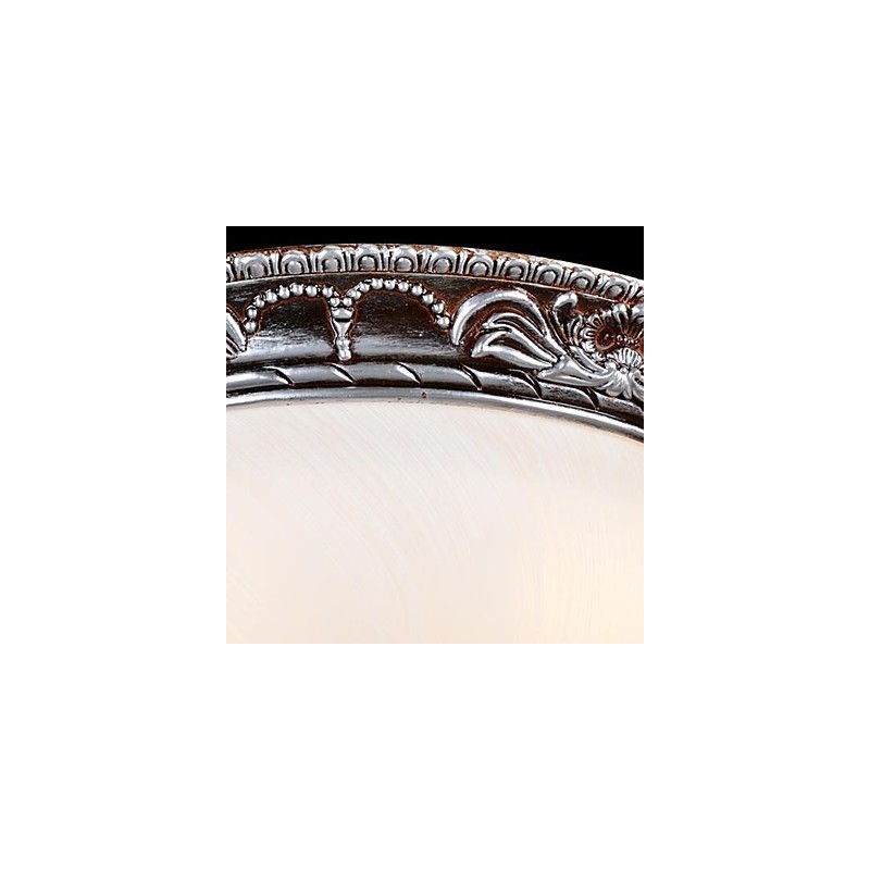 Plafonnier en verre, résine, argent, sculpture, style rétro européen classique