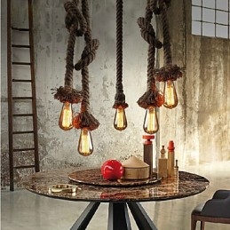 1 lampe suspendue créative en corde de chanvre à faire soi-même