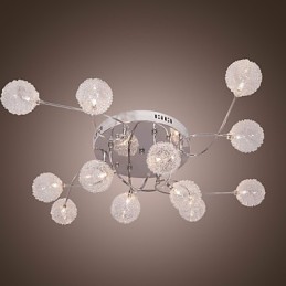 Plafonnier en fer G4 à 12 ampoules avec abat-jour en aluminium