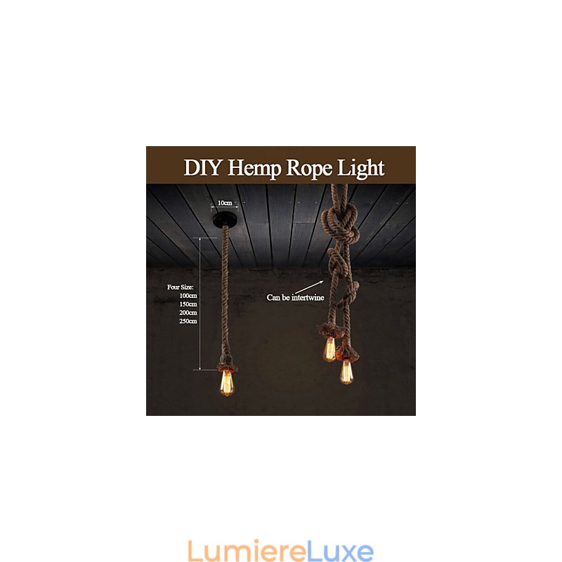 1 lampe suspendue créative en corde de chanvre à faire soi-même