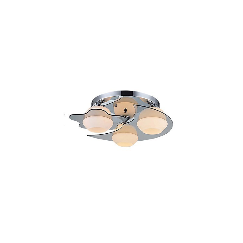 Plafonnier moderne encastré 3 lumières en métal contemporain