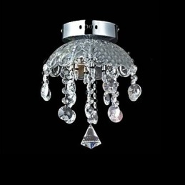 Plafonnier semi-encastré en cristal à 3 lumières