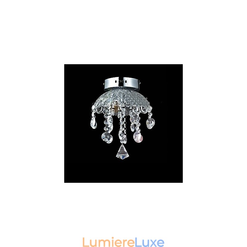 Plafonnier semi-encastré en cristal à 3 lumières