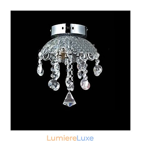 Plafonnier semi-encastré en cristal à 3 lumières Plafonnier semi-encastré en cristal à 3 lumières