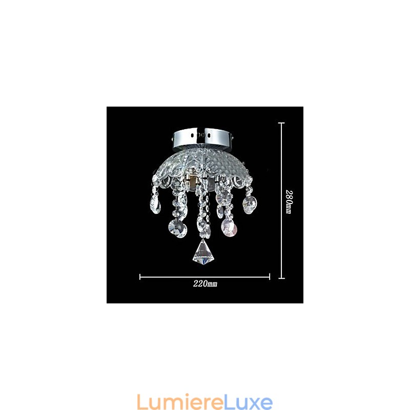 Plafonnier semi-encastré en cristal à 3 lumières
