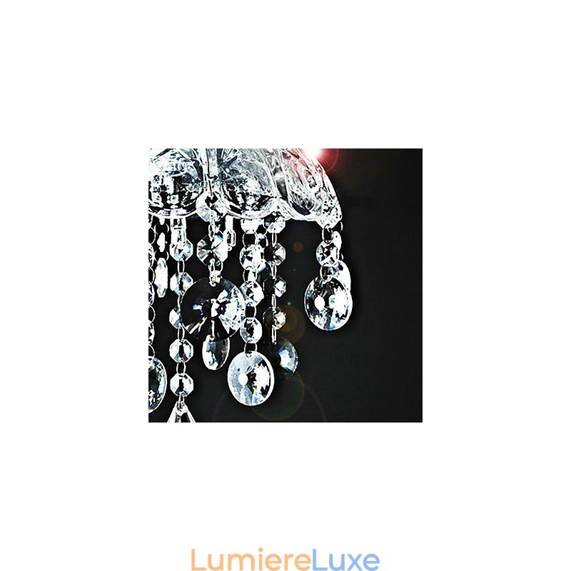 Plafonnier semi-encastré en cristal à 3 lumières