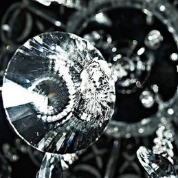 Plafonnier semi-encastré en cristal à 3 lumières