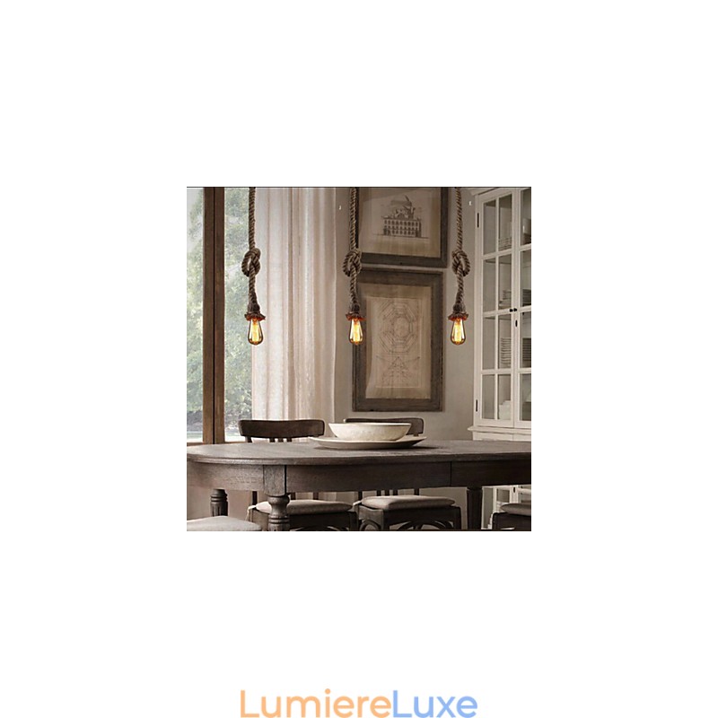 1 lampe suspendue créative en corde de chanvre à faire soi-même