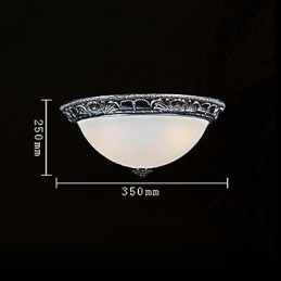 Plafonnier en verre, résine, argent, sculpture, style rétro européen classique