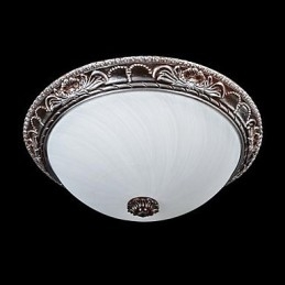 Plafonnier en verre, résine, argent, sculpture, style rétro européen classique