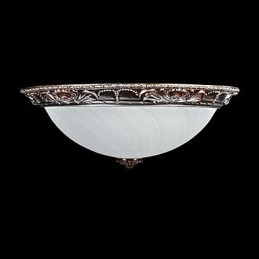 Plafonnier en verre, résine, argent, sculpture, style rétro européen classique