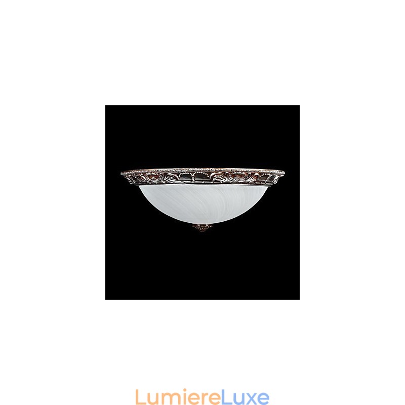 Plafonnier en verre, résine, argent, sculpture, style rétro européen classique