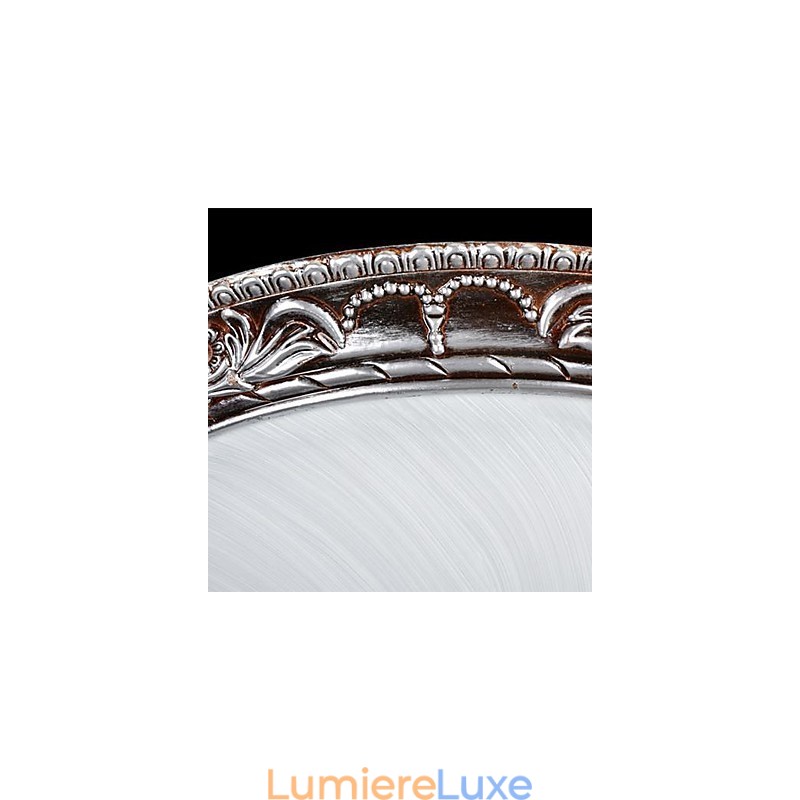 Plafonnier en verre, résine, argent, sculpture, style rétro européen classique
