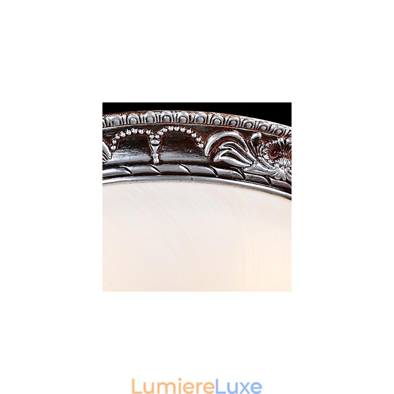 Plafonnier en verre, résine, argent, sculpture, style rétro européen classique