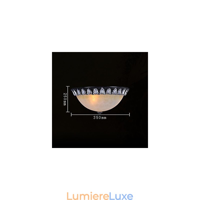 Plafonnier à motif en verre, résine, sculpture argentée, style européen classique