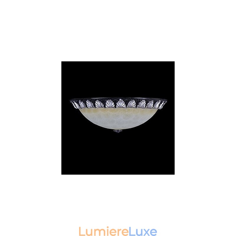 Plafonnier à motif en verre, résine, sculpture argentée, style européen classique