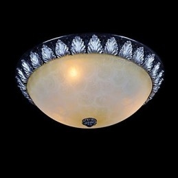 Plafonnier à motif en verre, résine, sculpture argentée, style européen classique