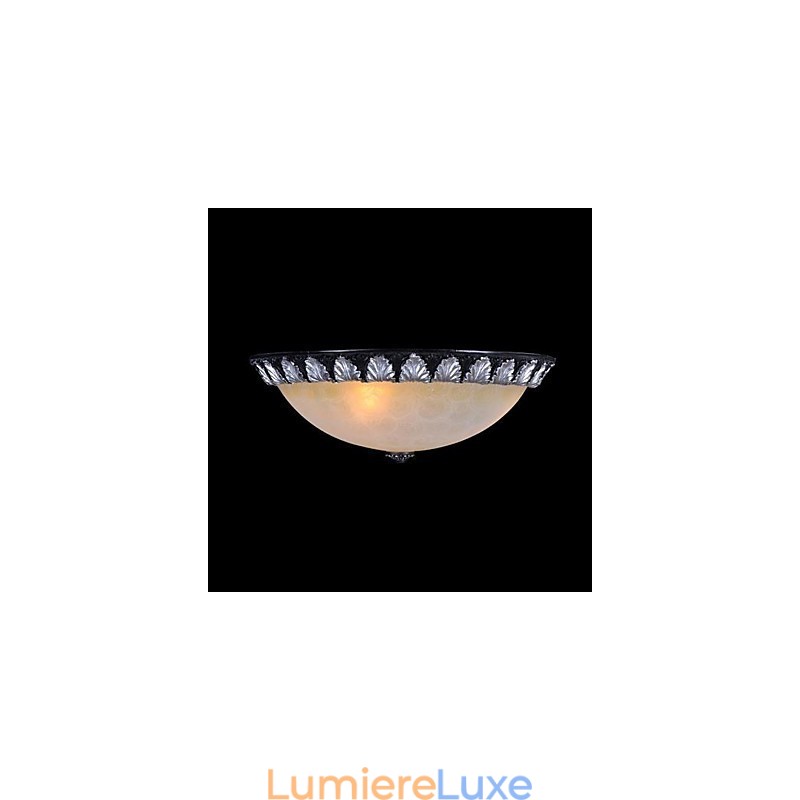 Plafonnier à motif en verre, résine, sculpture argentée, style européen classique