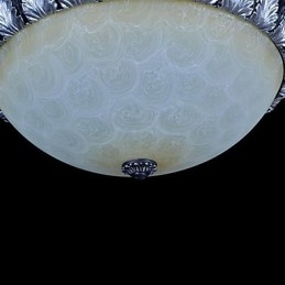 Plafonnier à motif en verre, résine, sculpture argentée, style européen classique