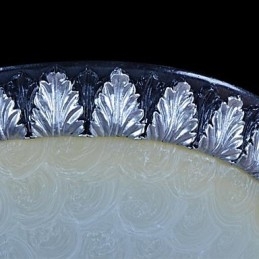 Plafonnier à motif en verre, résine, sculpture argentée, style européen classique