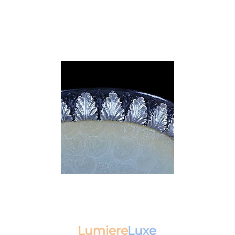Plafonnier à motif en verre, résine, sculpture argentée, style européen classique