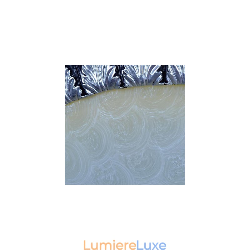 Plafonnier à motif en verre, résine, sculpture argentée, style européen classique