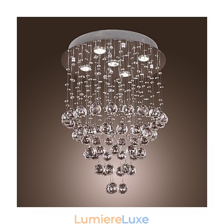 Lustre en cristal avec 5 lumières (cristal K9) Lustre en cristal avec 5 lumières (cristal K9)