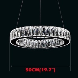 Lustre en cristal K9 à anneaux simples, luminaires de plafond d'intérieur modernes de grande taille
