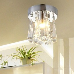Plafonnier moderne en cristal à 1 lumière en forme de couronne