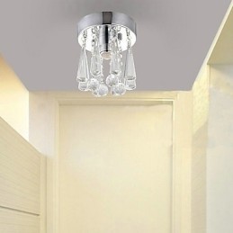 Plafonnier moderne en cristal à 1 lumière en forme de couronne