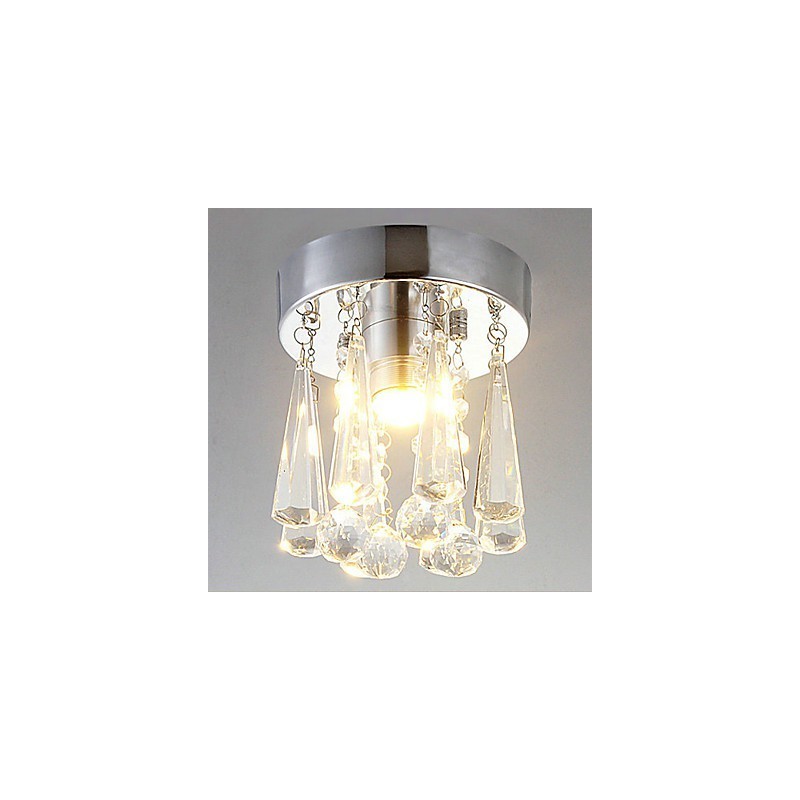 Plafonnier moderne en cristal à 1 lumière en forme de couronne