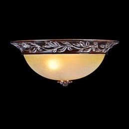 Plafonnier blanc jaune verre résine argent sculpture classique européen