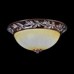 Plafonnier blanc jaune verre résine argent sculpture classique européen
