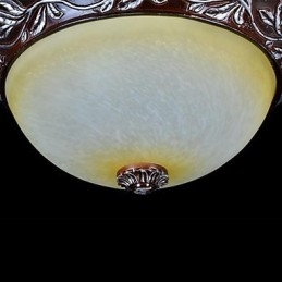 Plafonnier blanc jaune verre résine argent sculpture classique européen