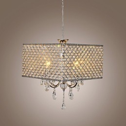 Lustre en métal peint en cristal de tambour contemporain moderne