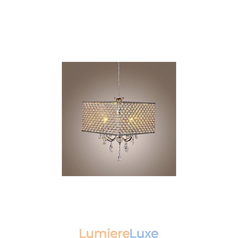 Lustre en métal peint en cristal de tambour contemporain moderne