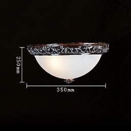 Plafonnier en verre, résine, sculpture argentée, style européen classique