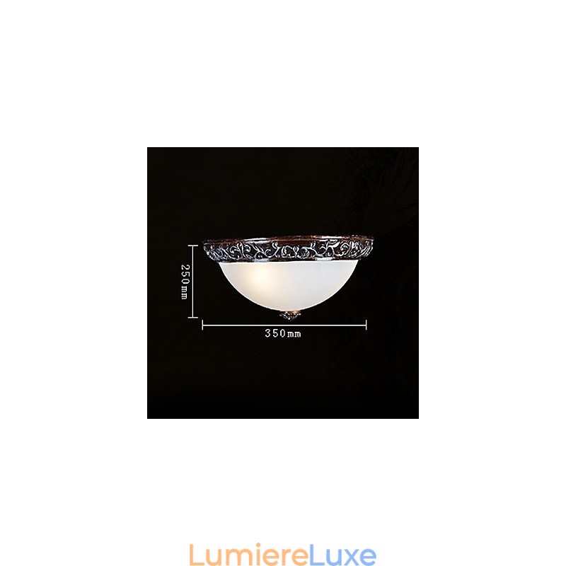 Plafonnier en verre, résine, sculpture argentée, style européen classique
