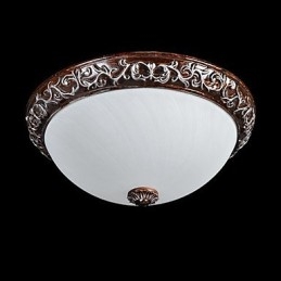 Plafonnier en verre, résine, sculpture argentée, style européen classique