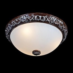 Plafonnier en verre, résine, sculpture argentée, style européen classique
